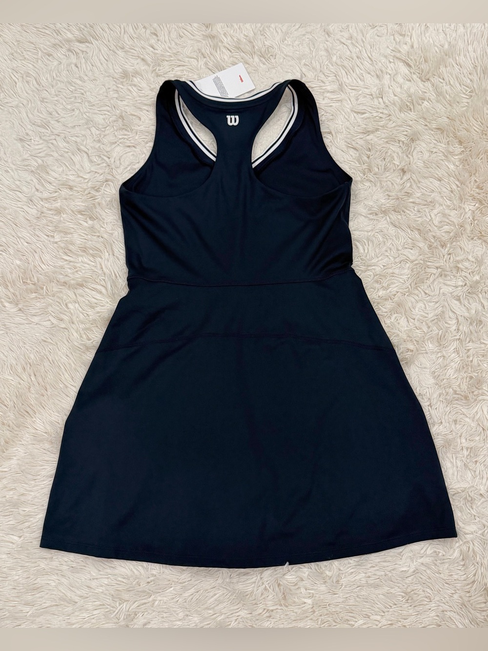 NEW Wilson Women's Tiebreaker Lined Tennis Dress Medium Navy Blue Racerback - Picture 5 of 9
